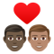 Couple with Heart- Man- Man- Dark Skin Tone- Medium Skin Tone emoji on Emojione